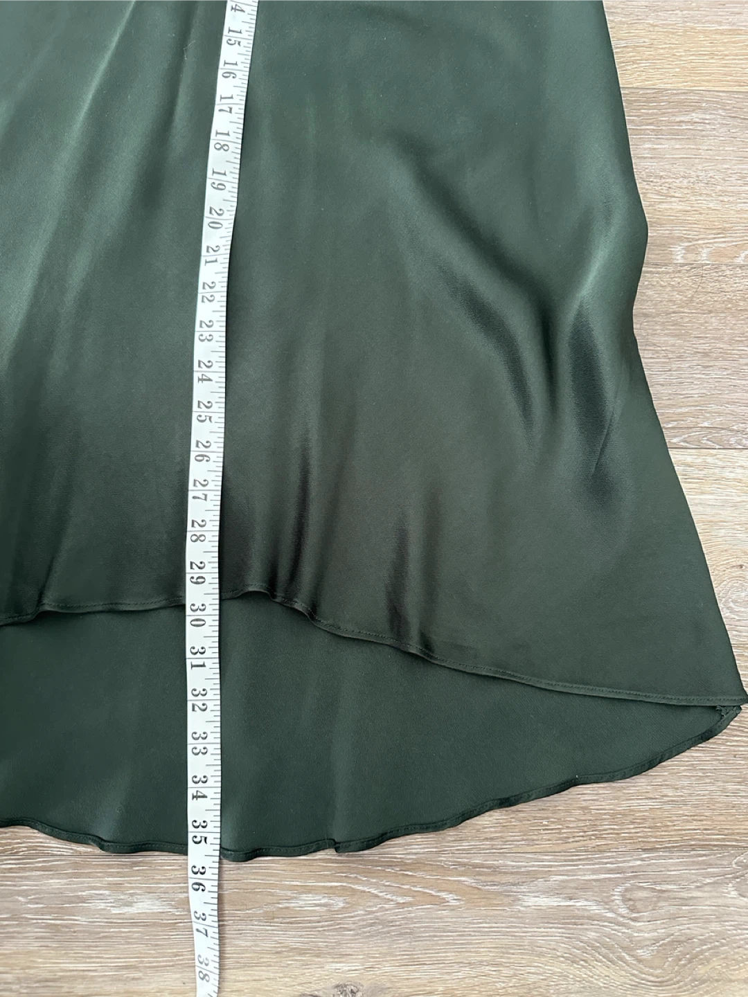 Mango Dark Green Satin Midi Skirt S - photo 5