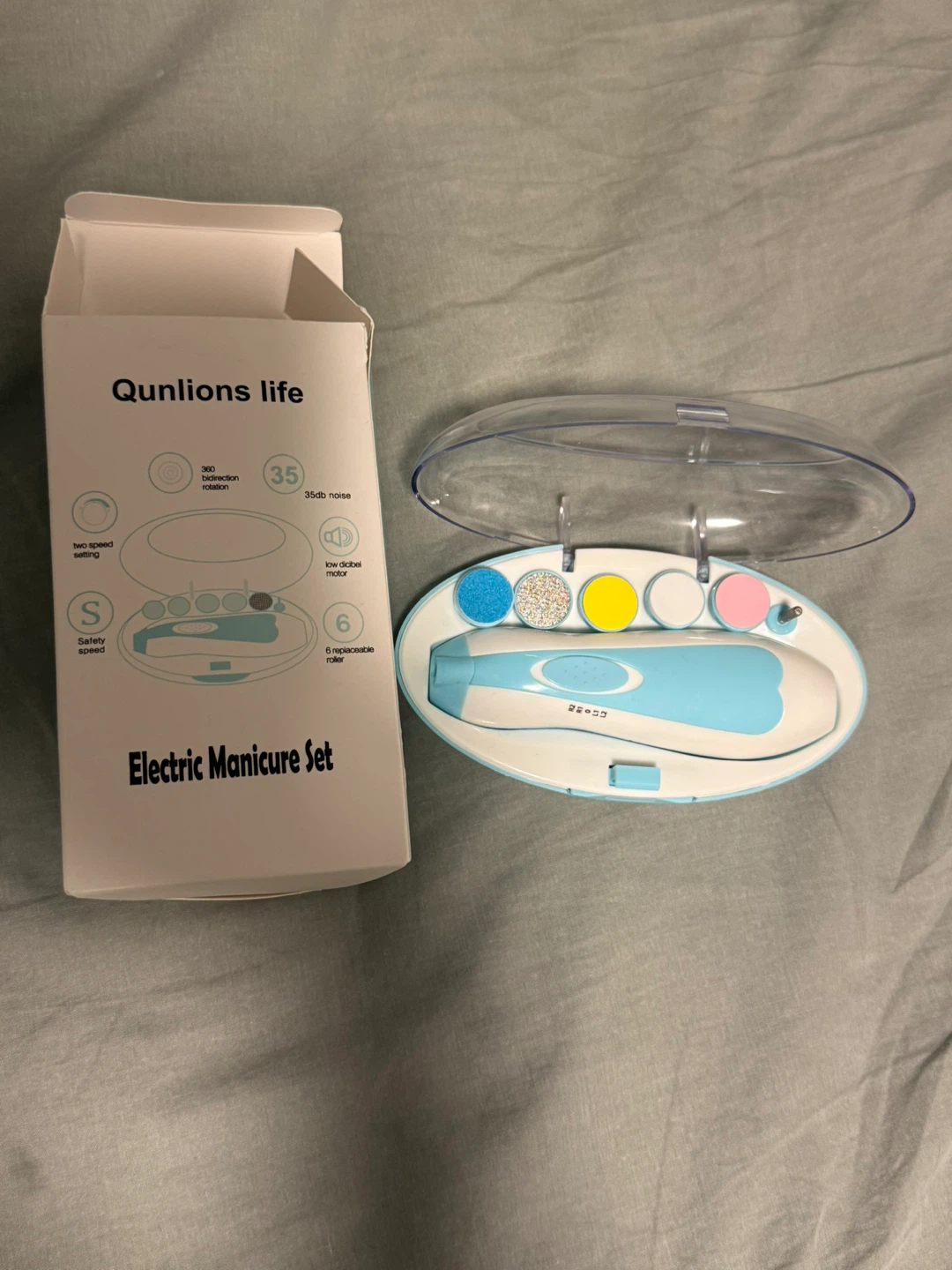 Qunlions life Electric Manicure Set with 6 Rollers