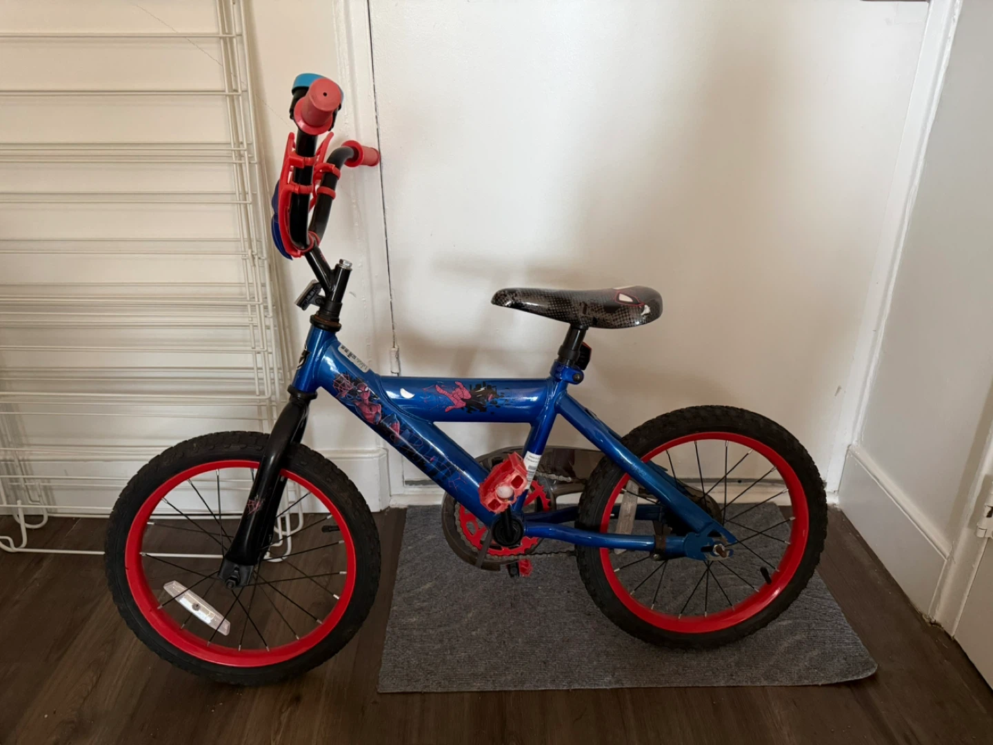 Kids Blue BMX Bike with Spider-Man Graphics
