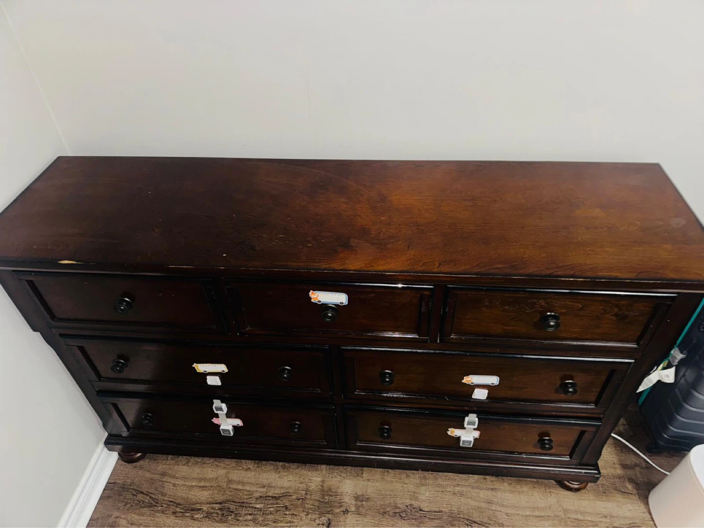 Dark Wood Dresser with 7 Drawers - photo 2