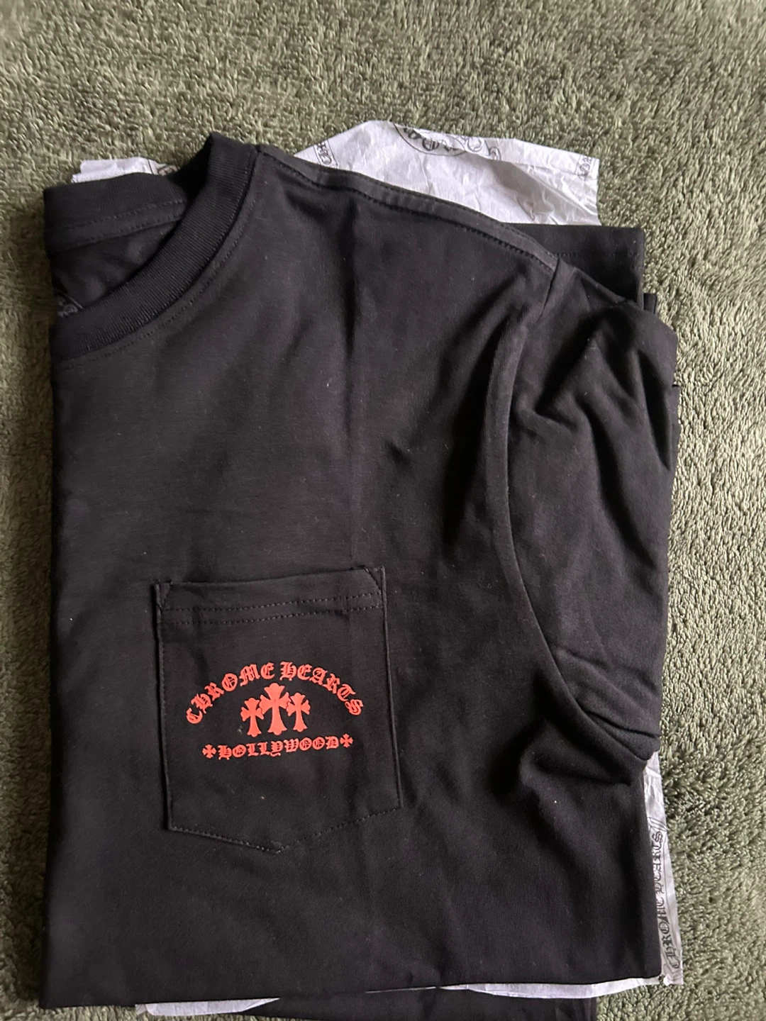 Chrome Hearts Long Sleeve T-Shirt Black Red Hollywood Logo - photo 3