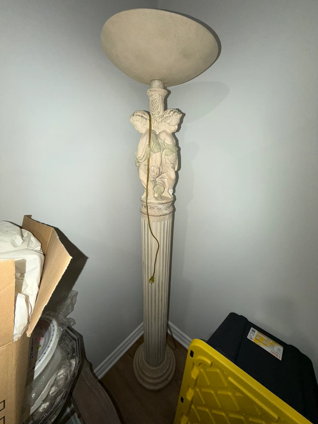 Vintage Cherub Column Floor Lamps