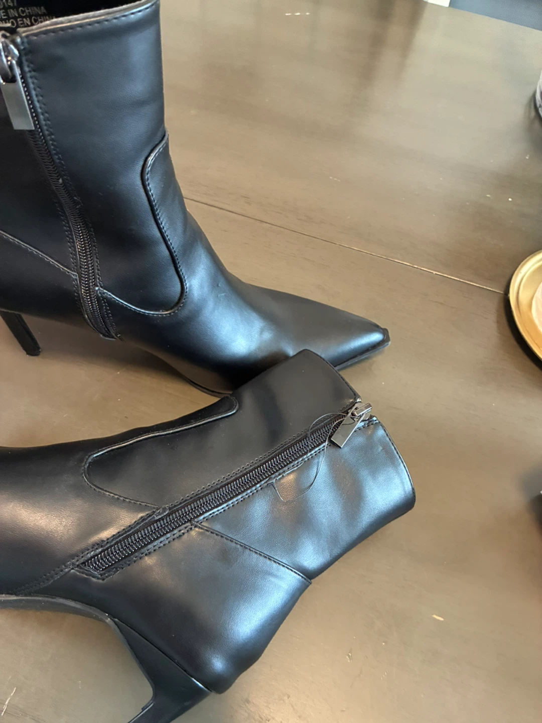 Black Pointed Toe Stiletto Heel Ankle Boots - photo 5
