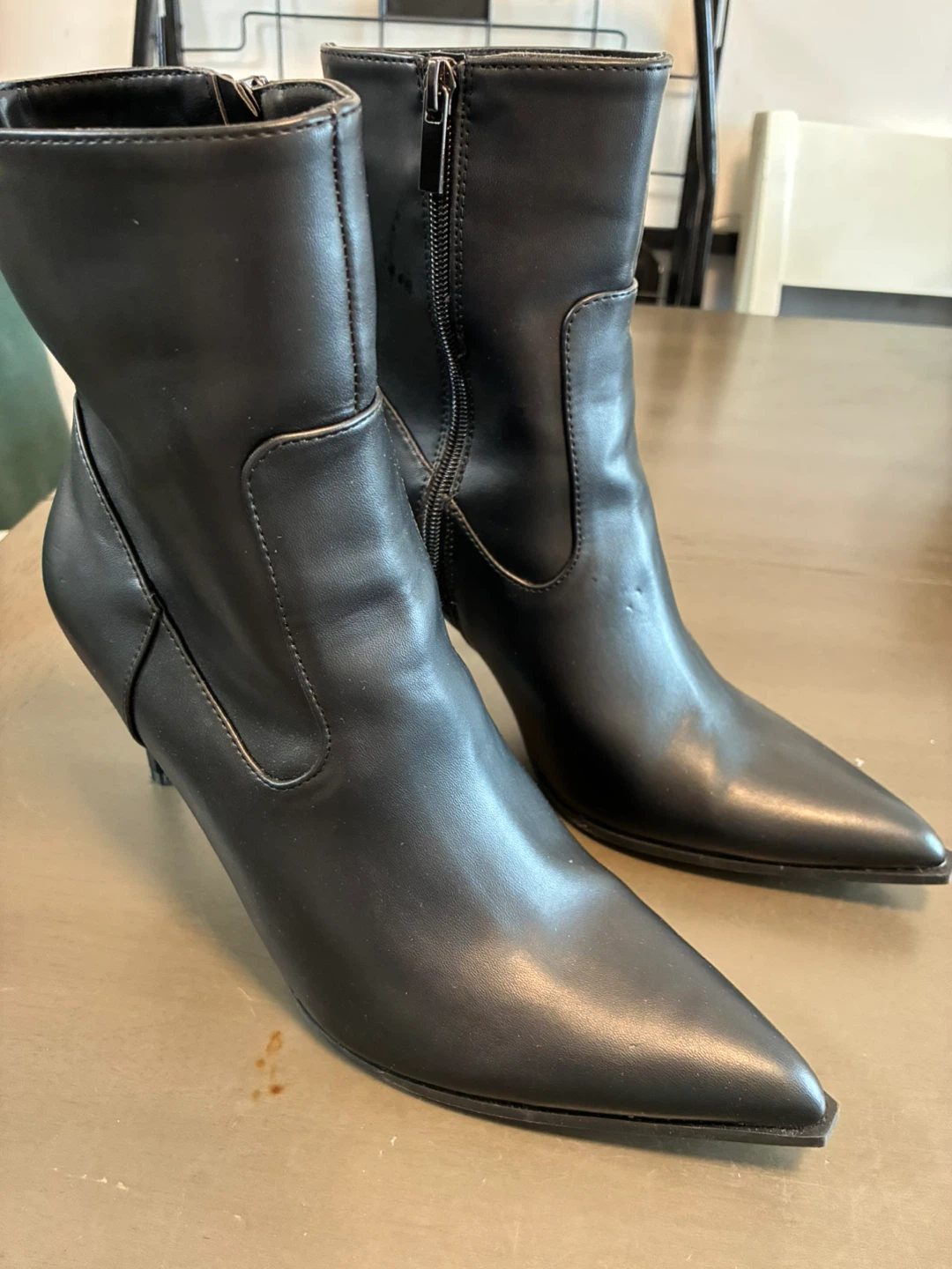 Black Pointed Toe Stiletto Heel Ankle Boots - photo 2