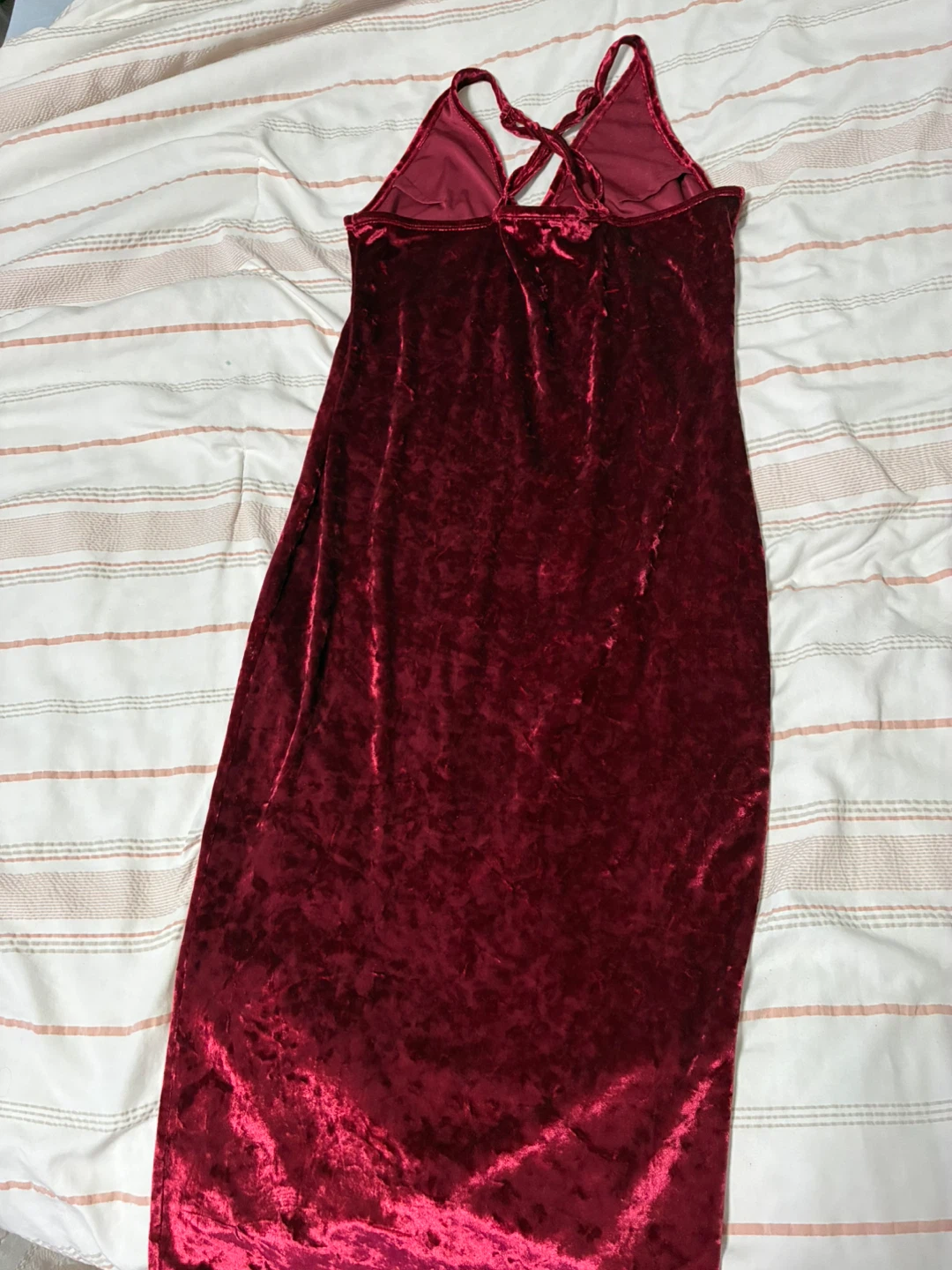 BOZZOLO Velvet Midi Dress - Large - Burgundy - photo 2