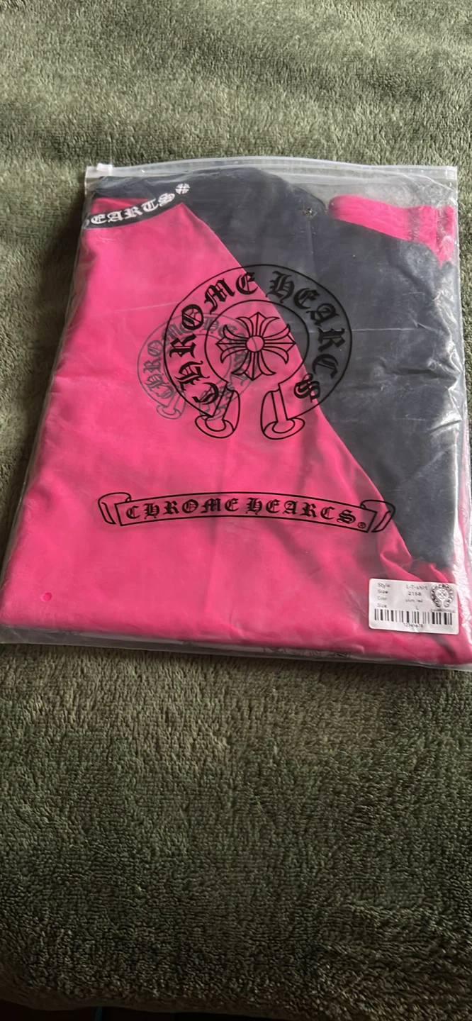 Chrome Hearts Long Sleeve Shirt Pink Black Size L - photo 4