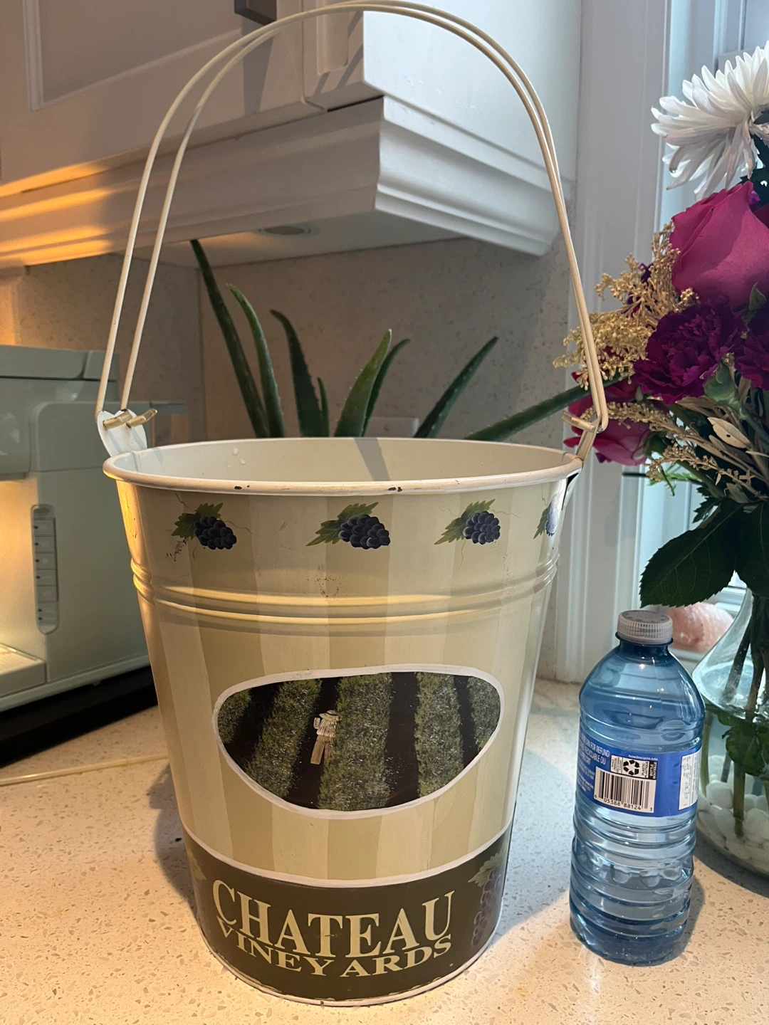 Large metal hanging planter
