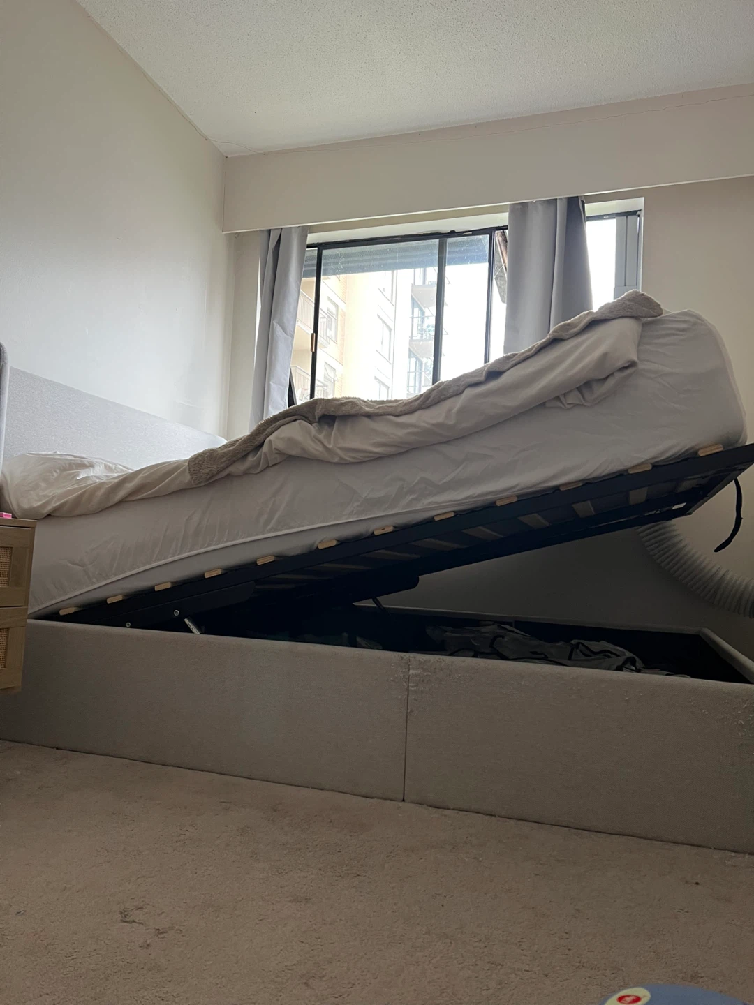 Grey Upholstered Storage Bed Frame - photo 3