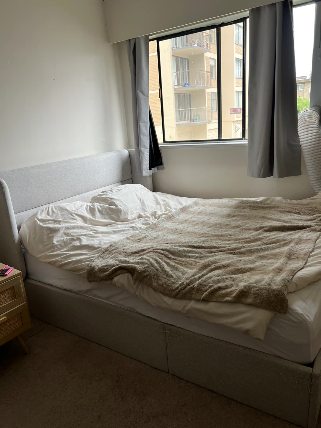 Grey Upholstered Storage Bed Frame