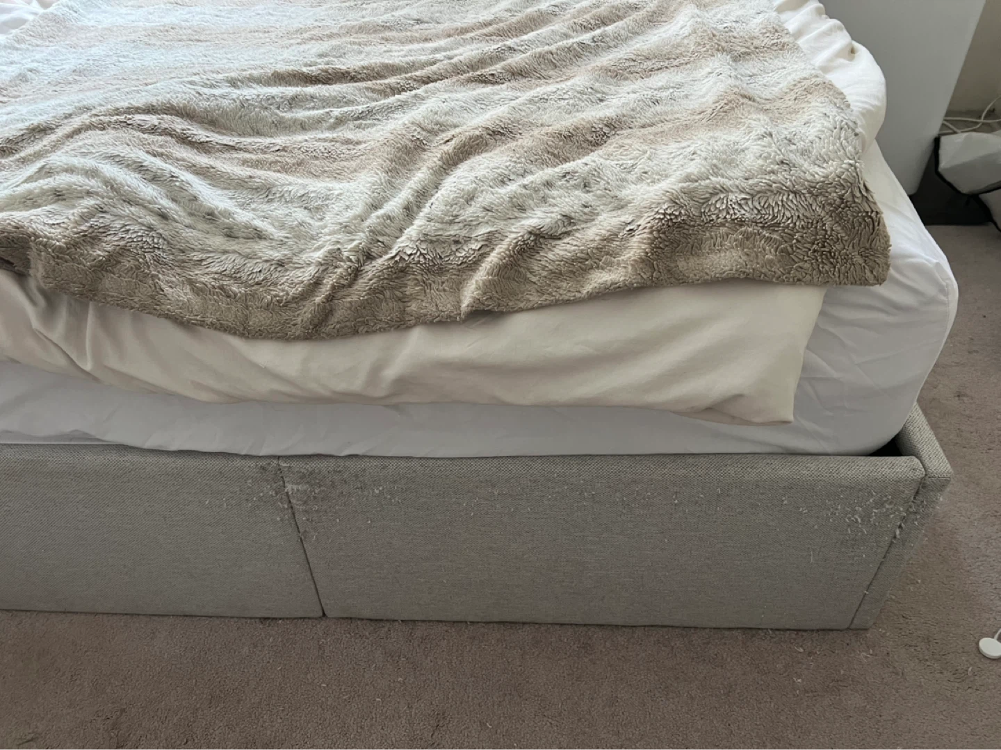 Grey Upholstered Storage Bed Frame - photo 2