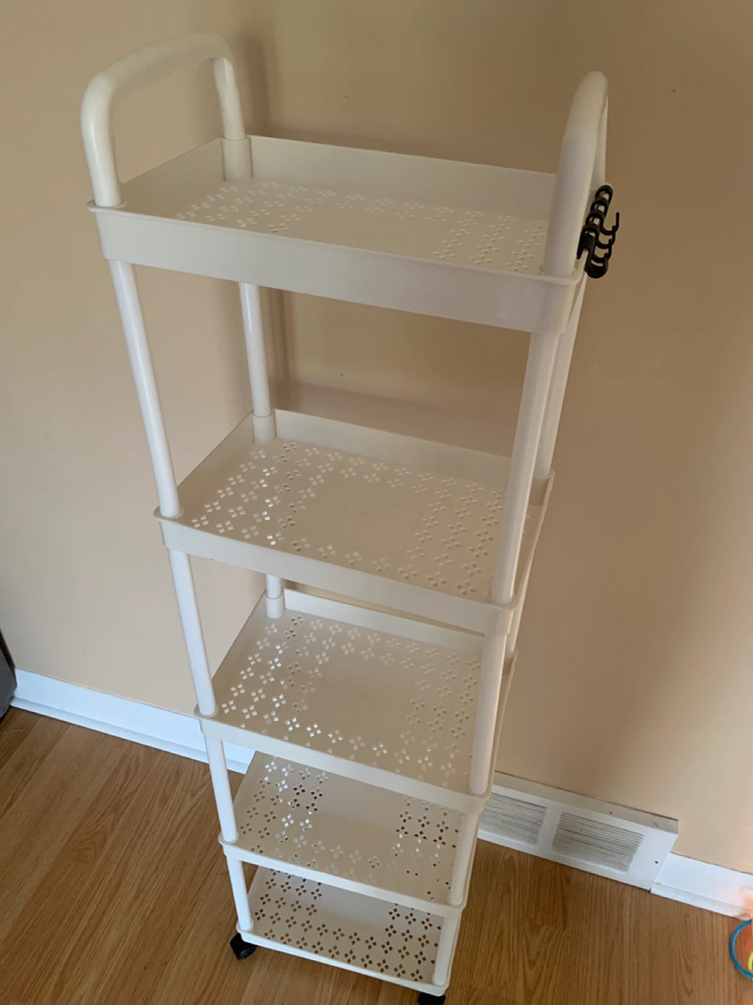 White 5-Tier Rolling Storage Cart