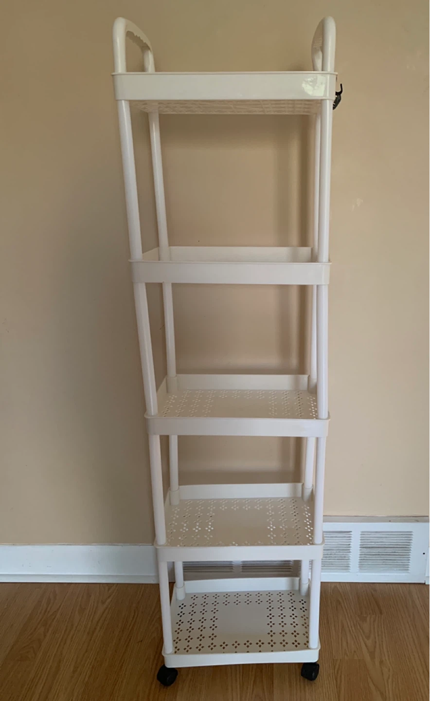 White 5-Tier Rolling Storage Cart - photo 2