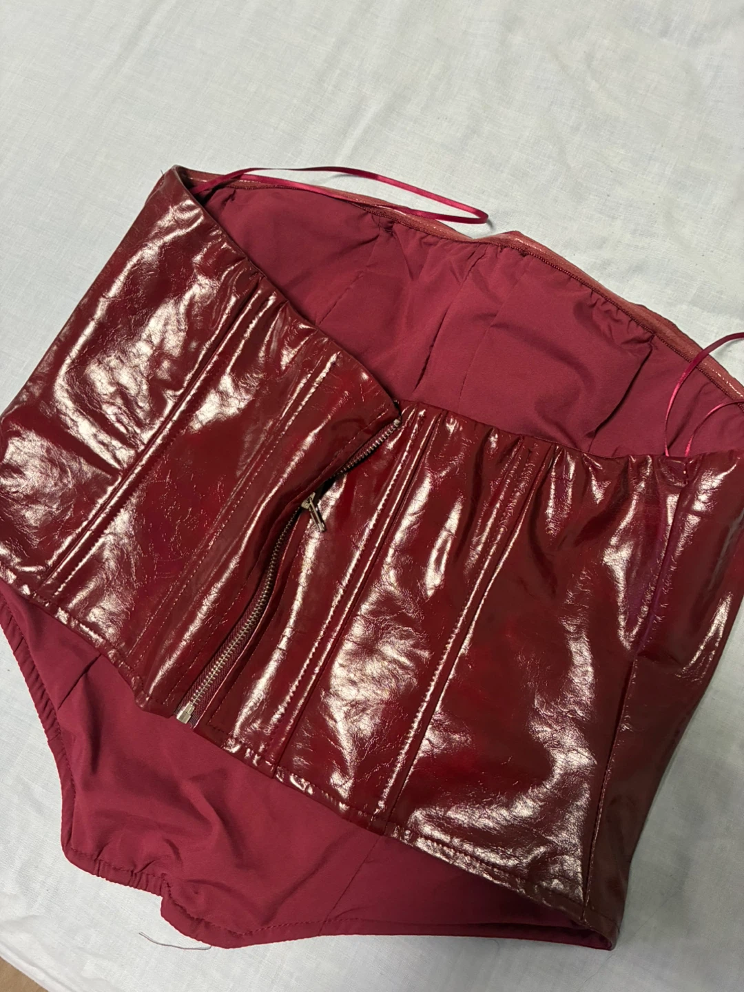 Fashion Nova Red Patent Corset Top - photo 2