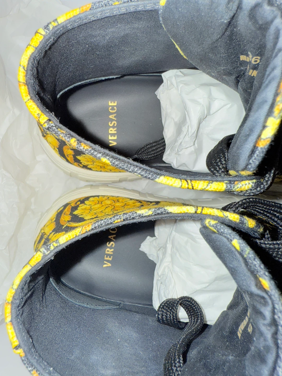 Versace Black & Gold Barocco High-Top Sneakers - photo 3