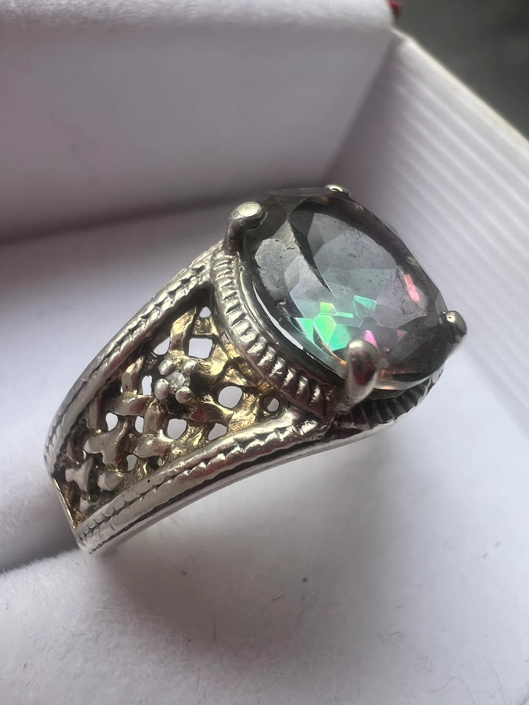 925 Silver Ring with Mystic Topaz Stone - photo 2