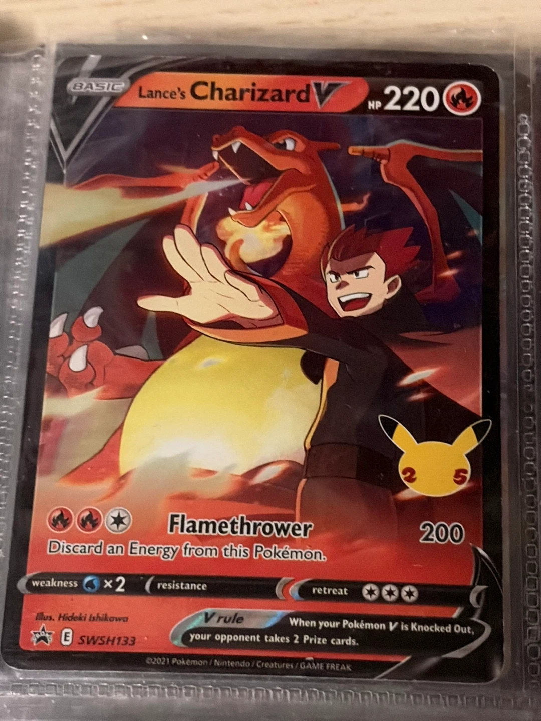 Pokemon Lance's Charizard V Trading Card