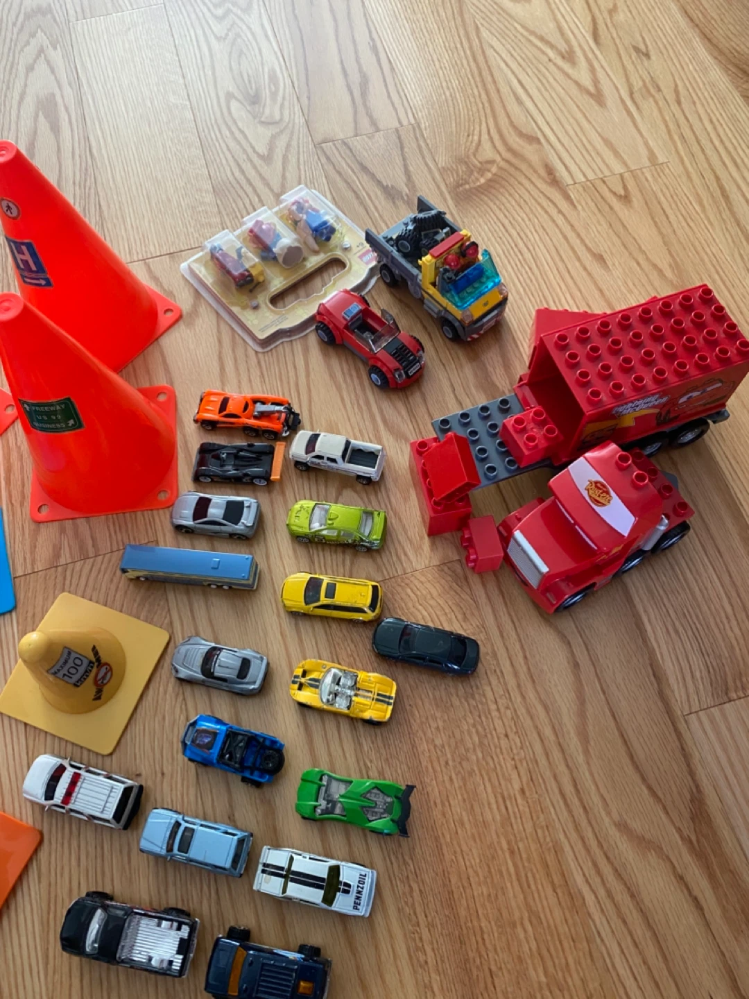Assorted Toy Cars and Traffic Cones - photo 2