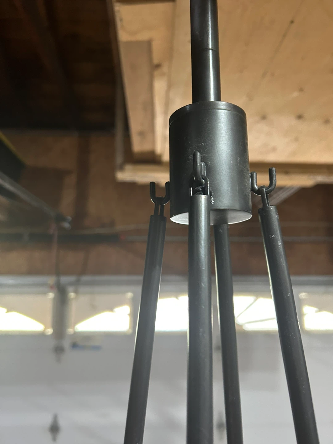 Dark Metal Chandelier with Glass Shades - photo 5