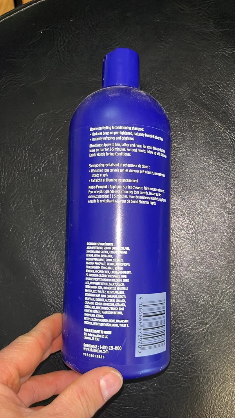 Clairol Professional Shimmer Lights Blonde Toning Shampoo 931ml - photo 4