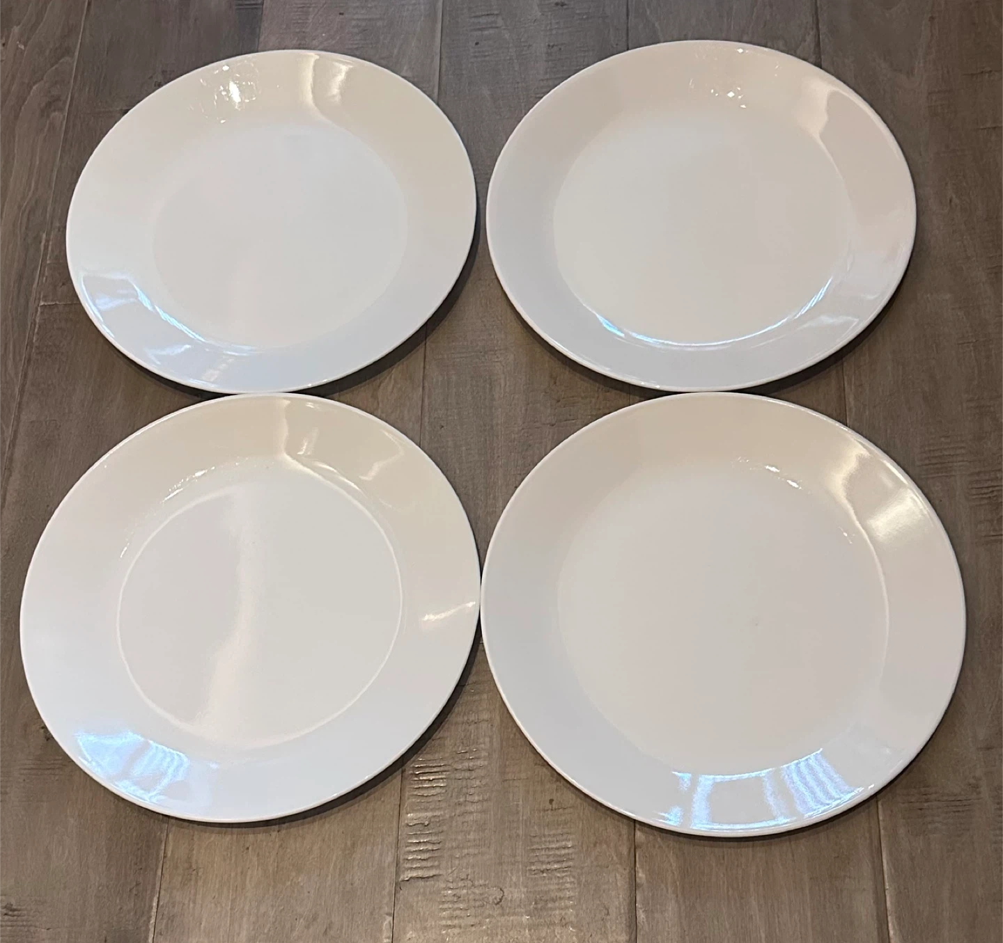 Set of 4 White Dinner Plates