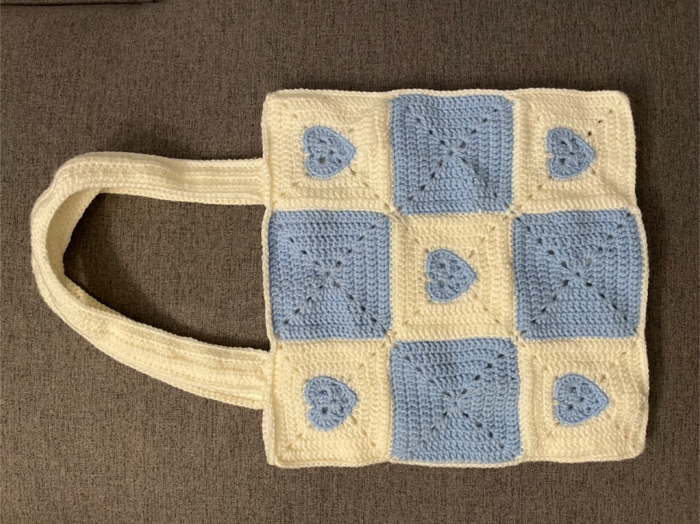 Crochet Tote Bag (lined inside)