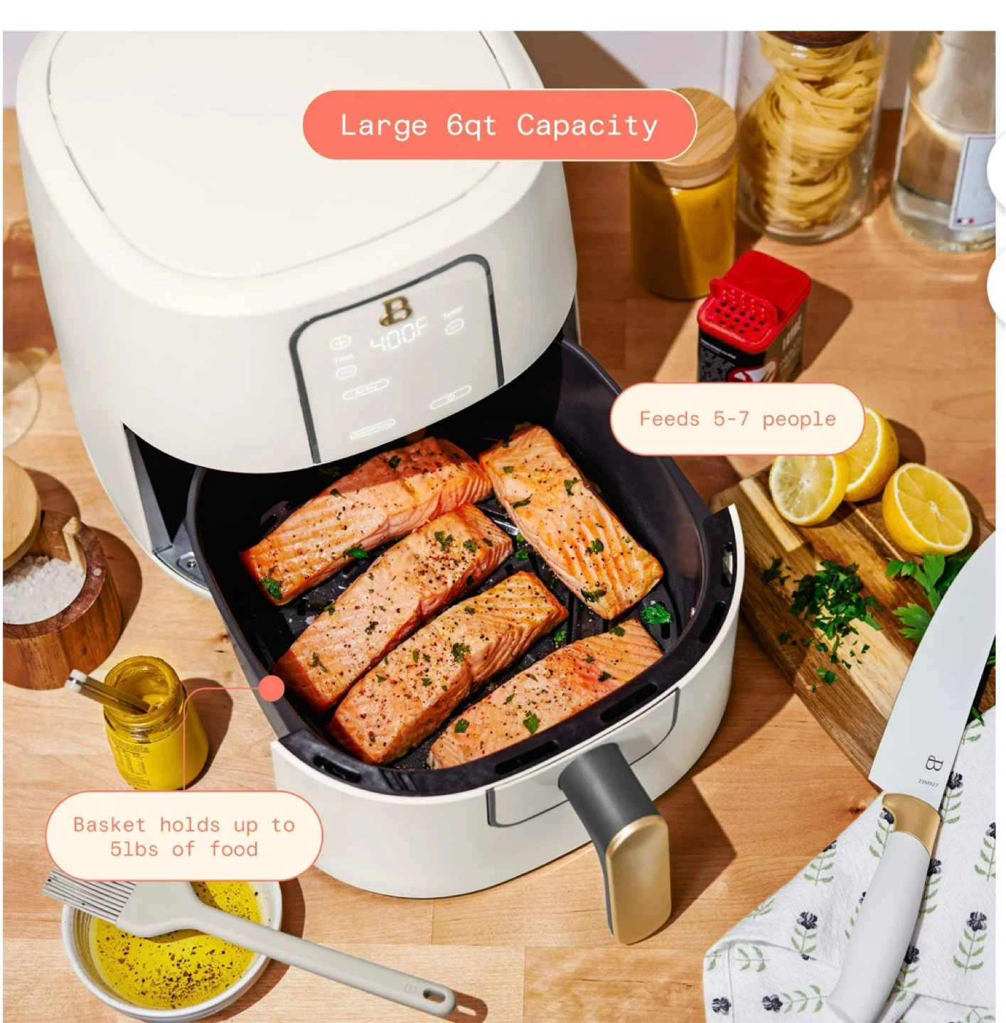 B Big Air Fryer 6qt Capacity White - photo 2