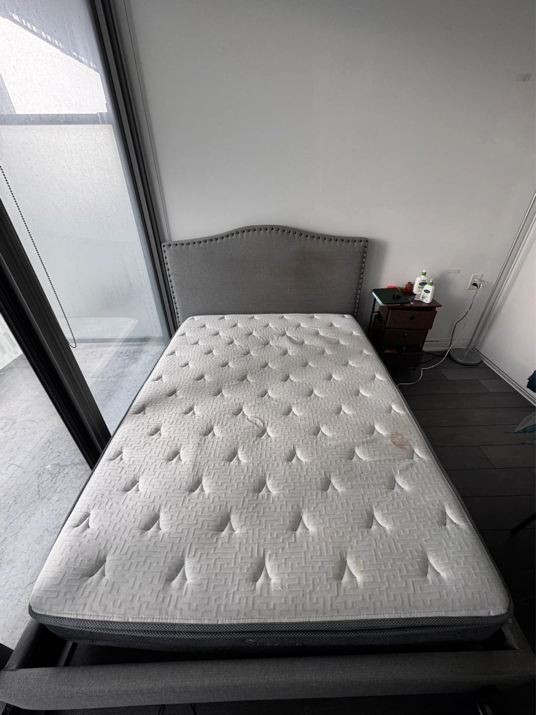 Grey Upholstered Full Bed Frame - Mattress NOT INCLUDED - photo 2