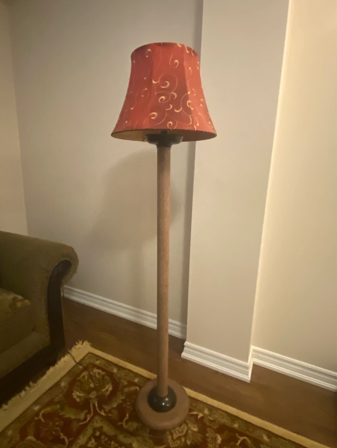 Floor Lamp with Red Decorative Shade