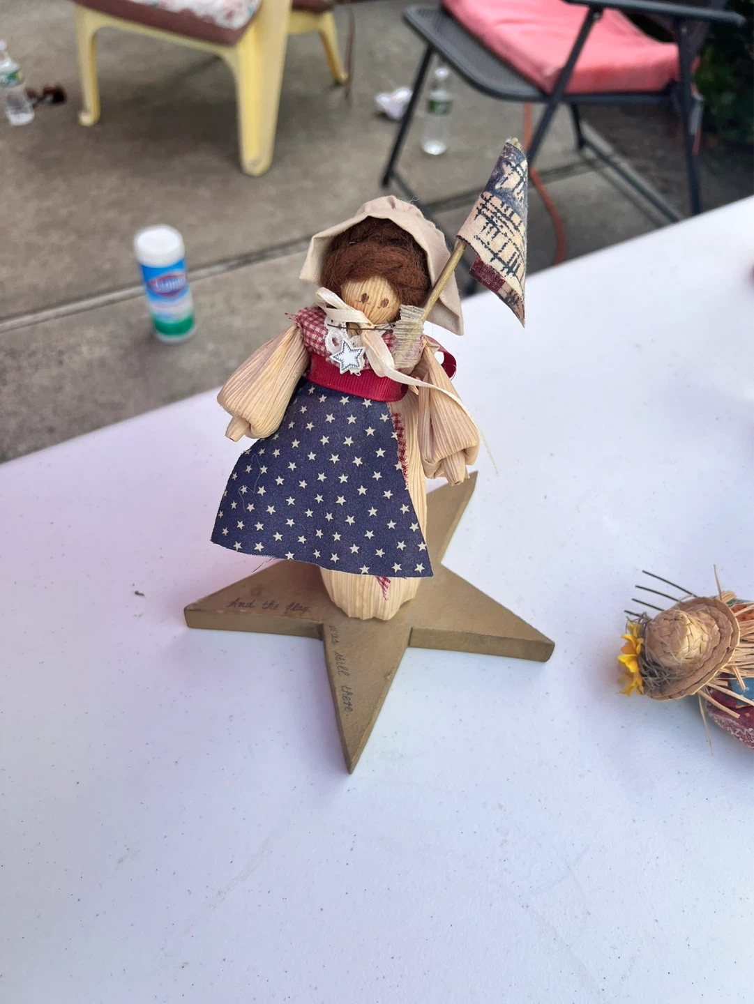 Corn Husk Doll with Flag