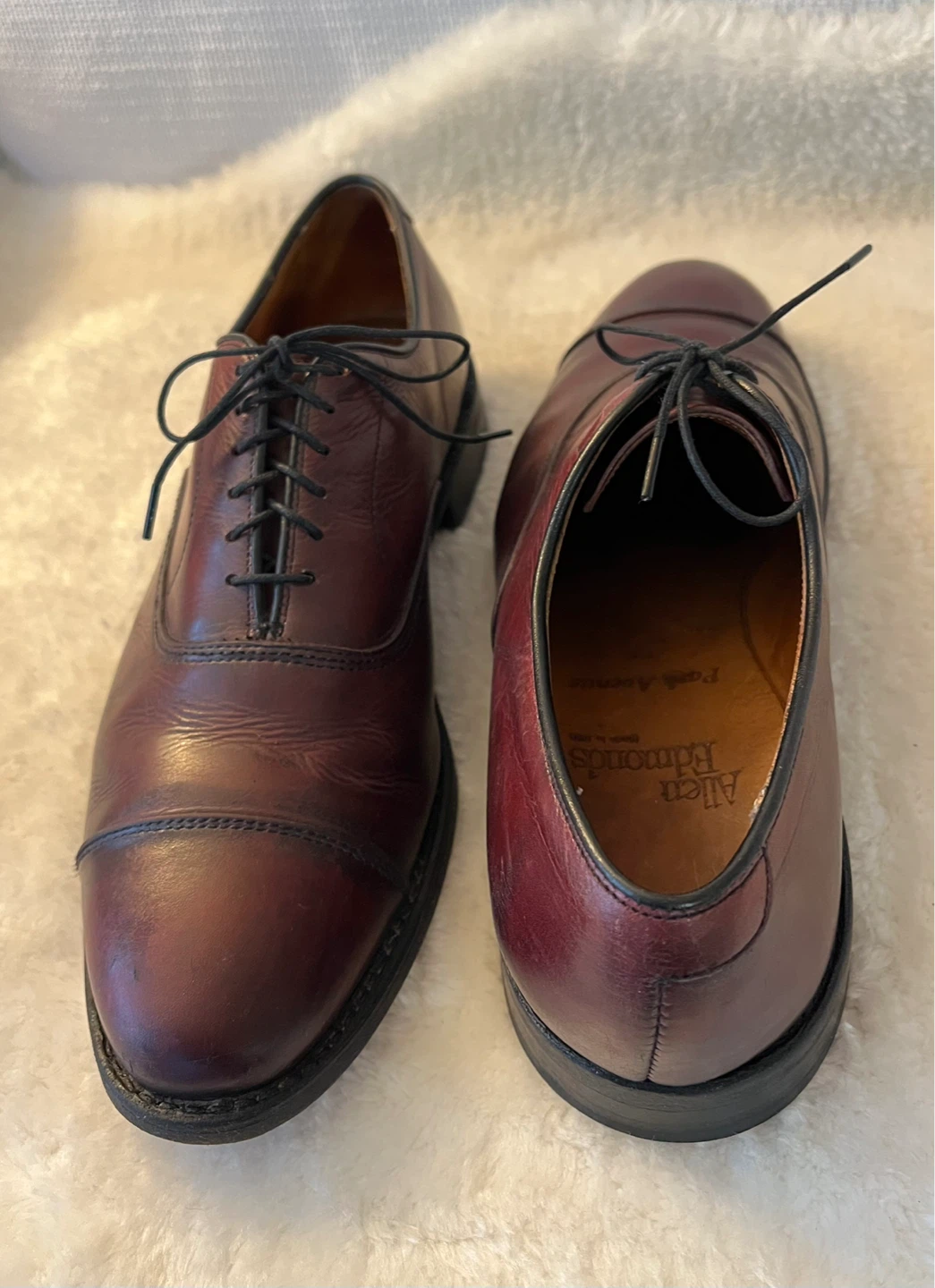 Allen Edmonds Park Avenue Oxford Dress Shoes Burgundy 7.5D