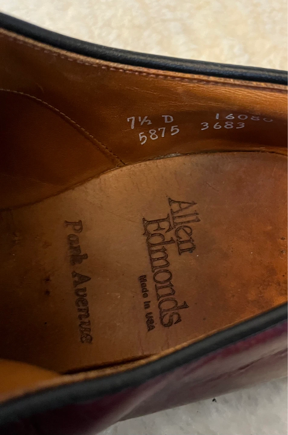 Allen Edmonds Park Avenue Oxford Dress Shoes Burgundy 7.5D - photo 2