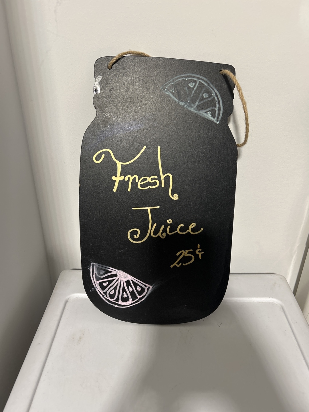 Mason Jar Shaped Chalkboard Sign
