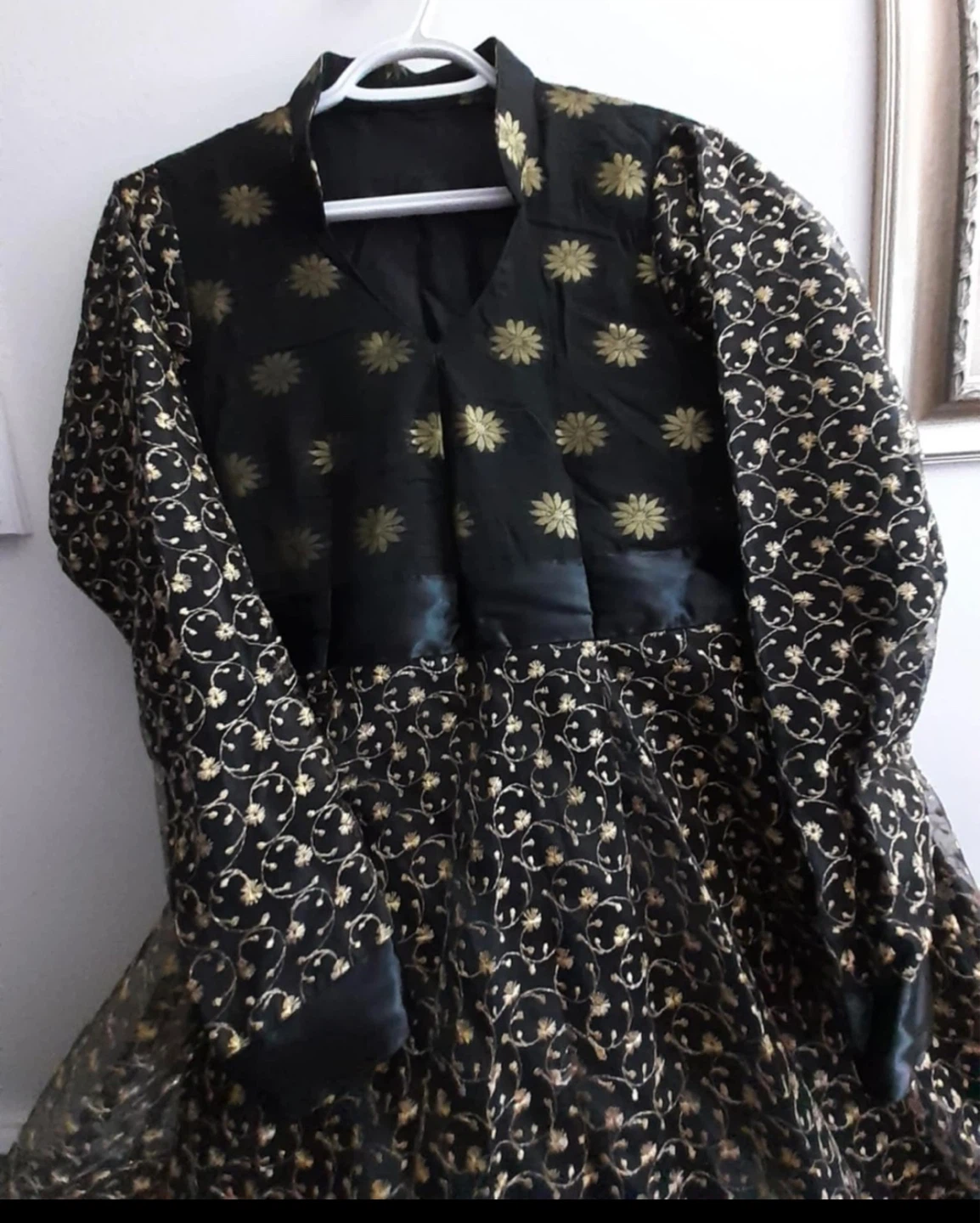 Black & Gold Floral Dress