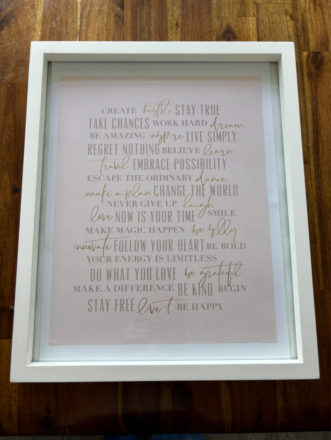 Framed Inspirational Quote Wall Art