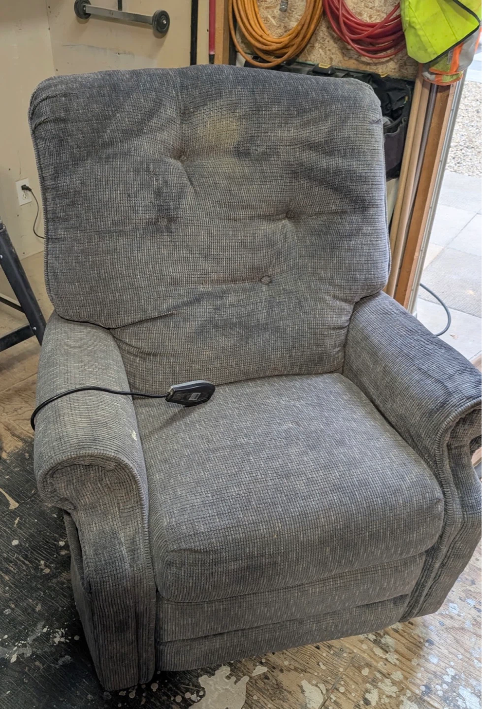 Grey Recliner Chair with Remote