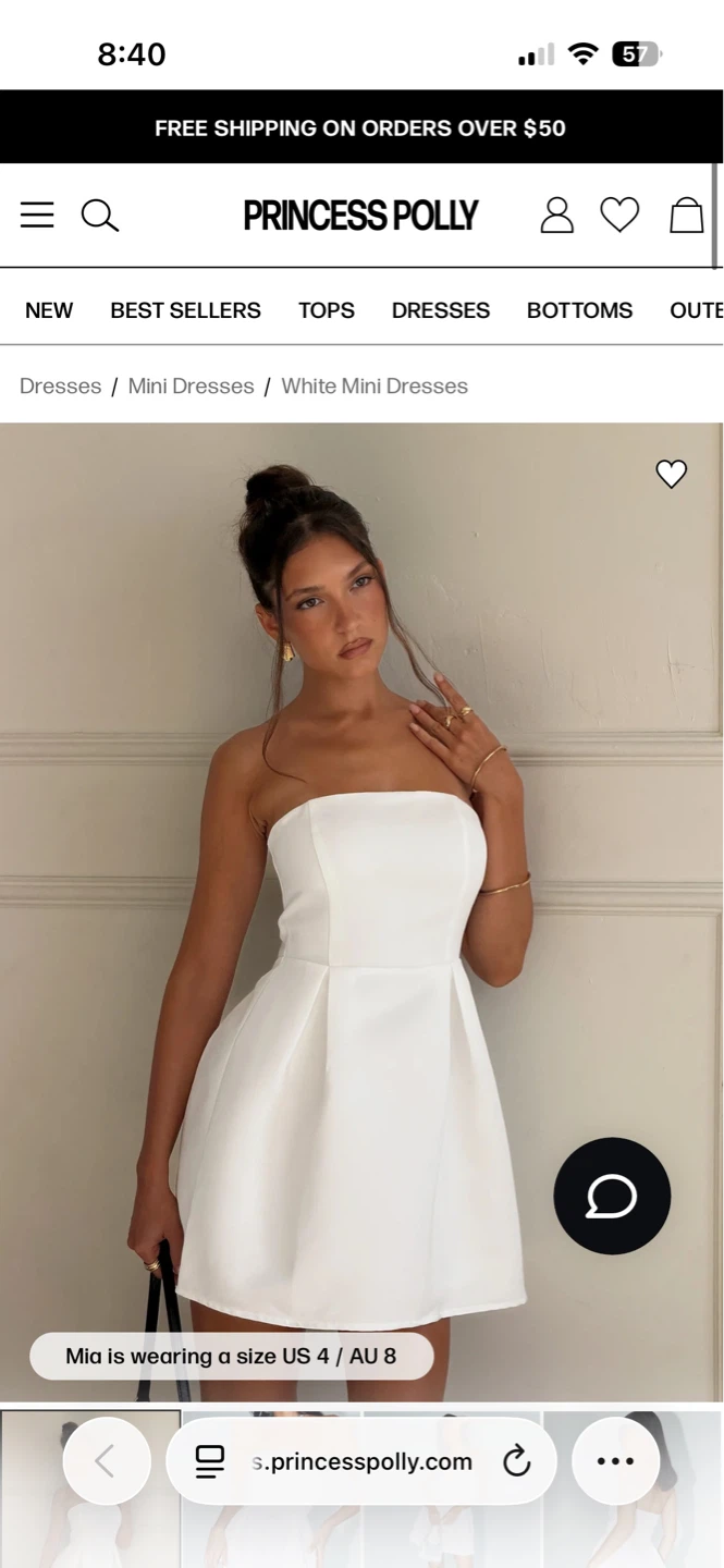 Princess Polly Spader Corset Mini Dress White US 2 / AU 6