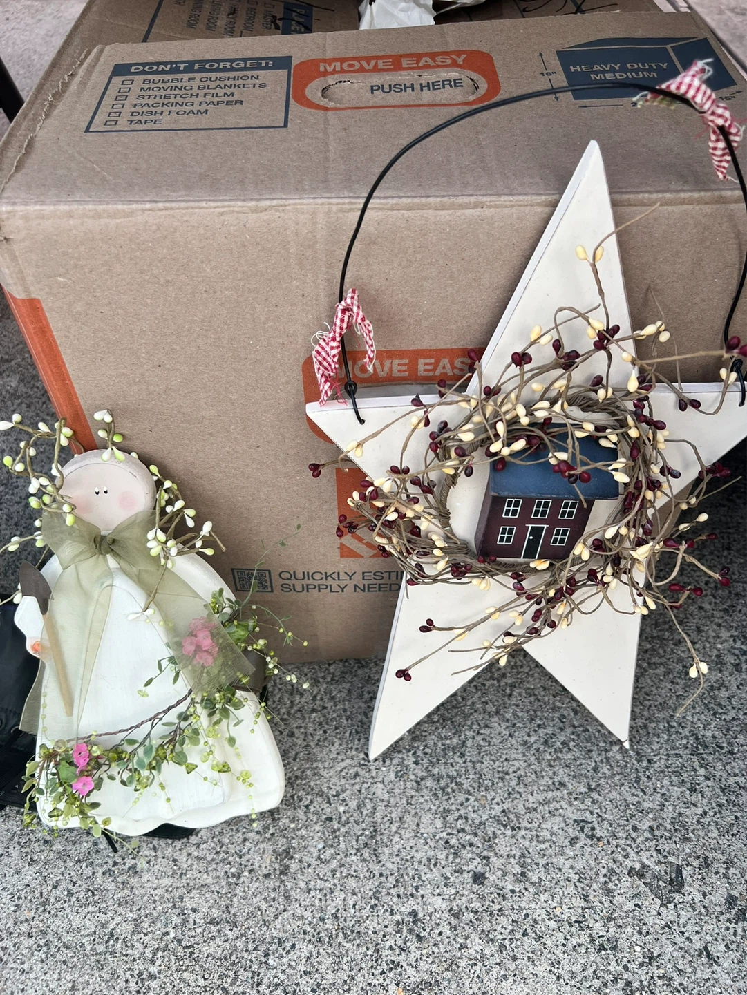 Decorative Angel and Star Wreath Set