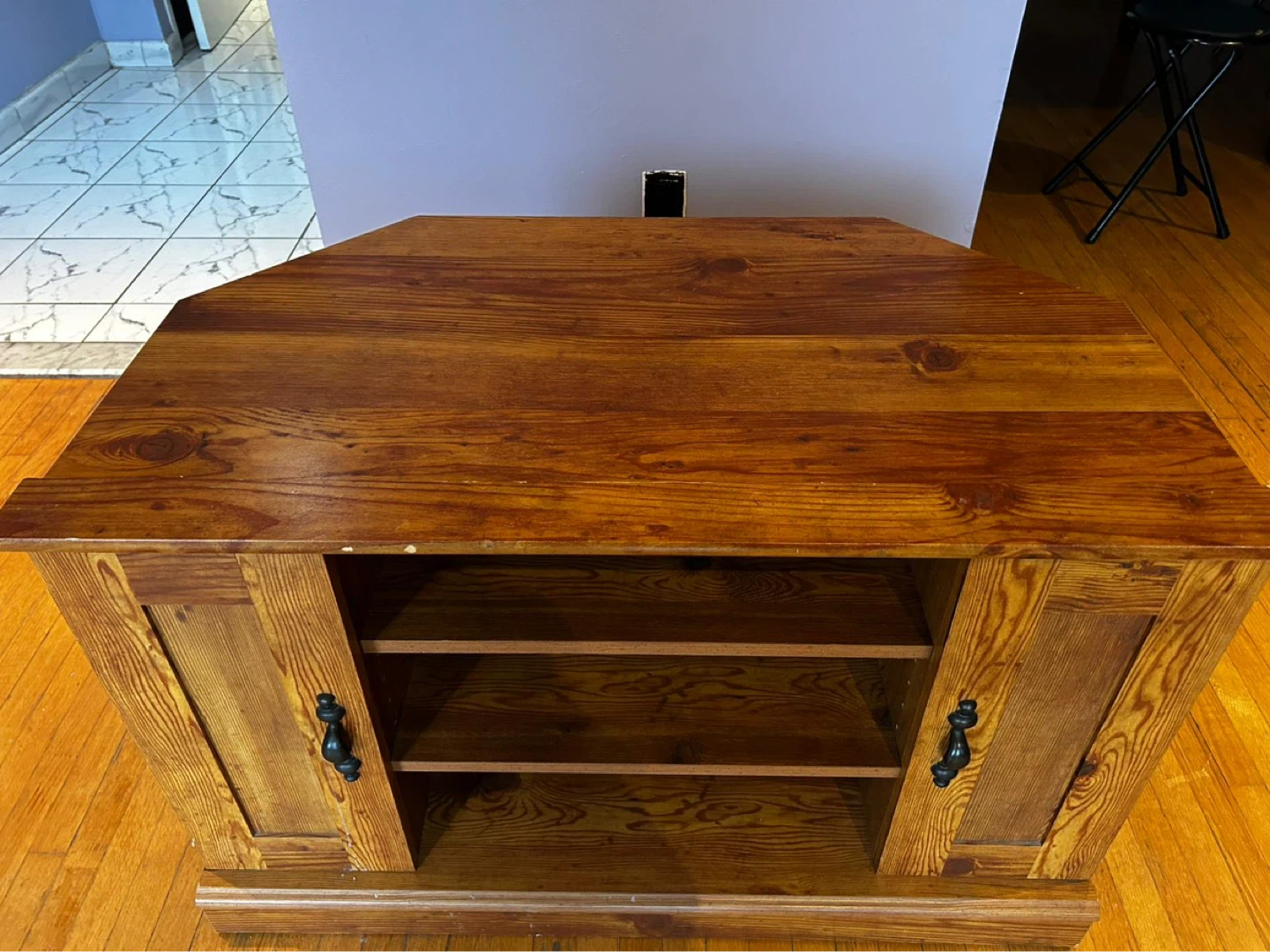 Wooden Corner TV Stand - photo 2