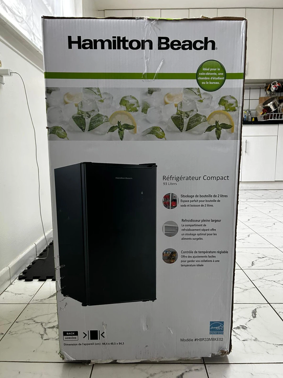Hamilton Beach 3.3 Cu. Ft Mini Fridge with Freezer, Black