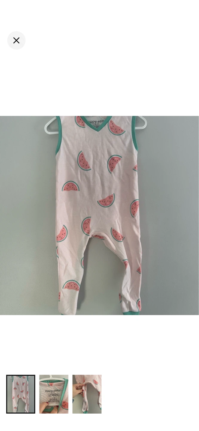Zippy Jamz Watermelon Sleeveless Footed Pajamas 12-18M