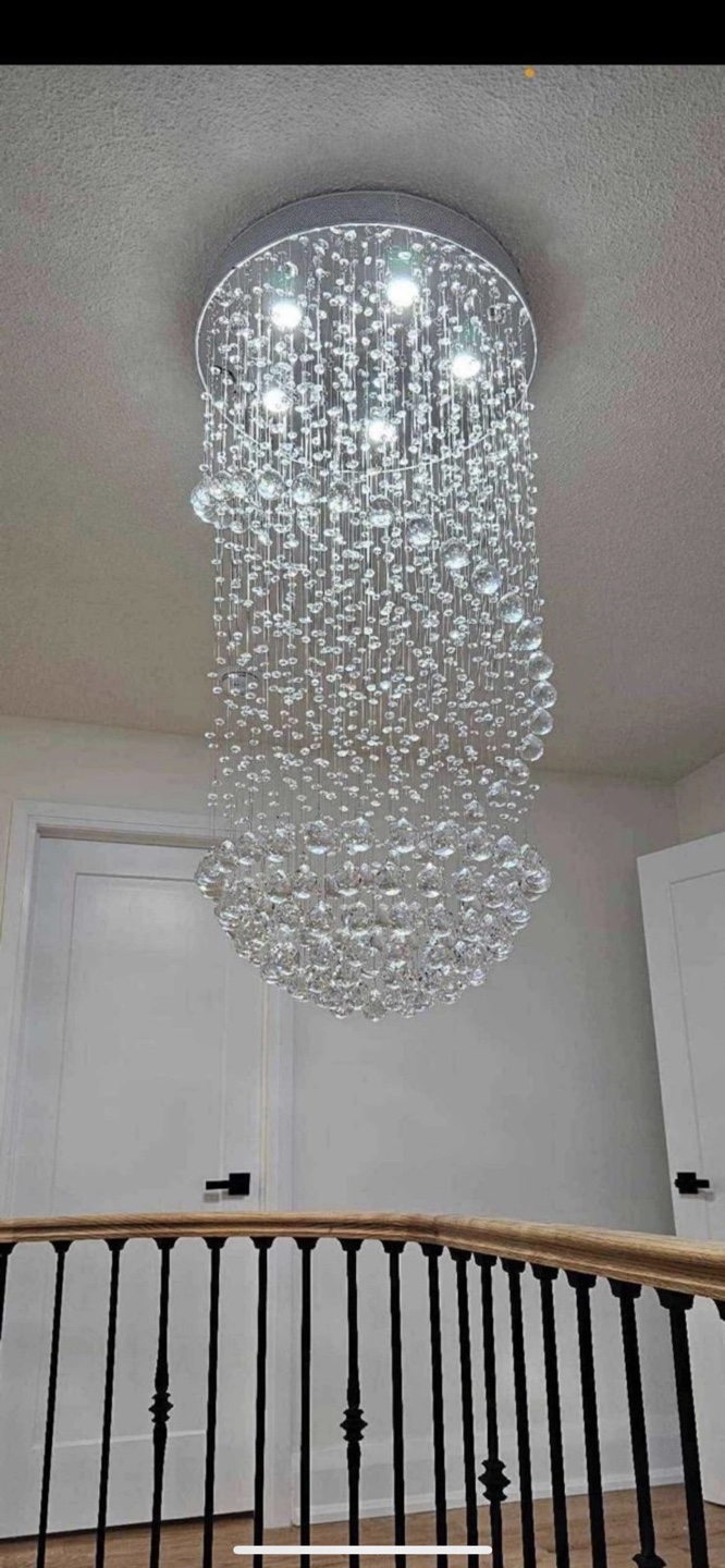 Long beautiful Crystal Chandelier Light Fixture brand new