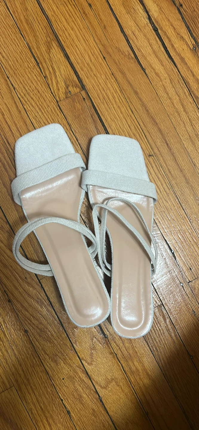 Women's White Strappy Square Toe Sandals - Size 43