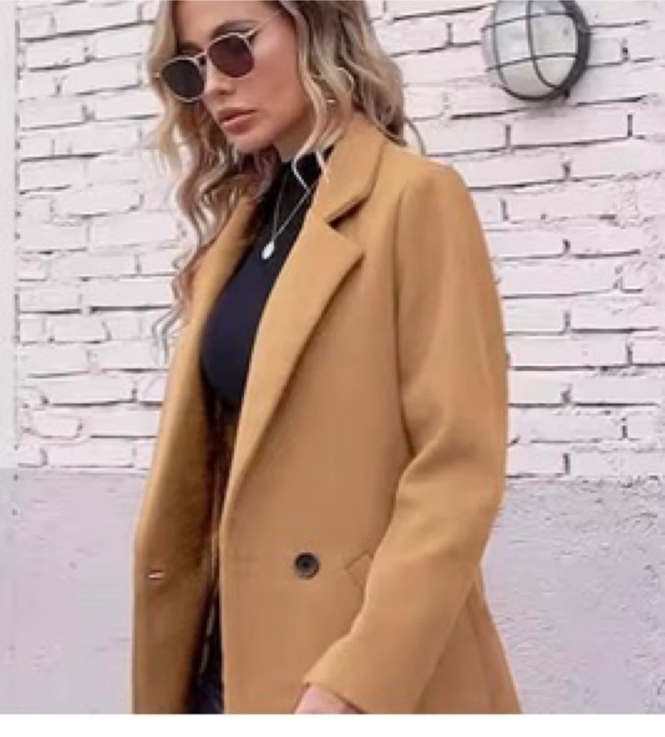 Tan Wool Blend Coat - photo 2