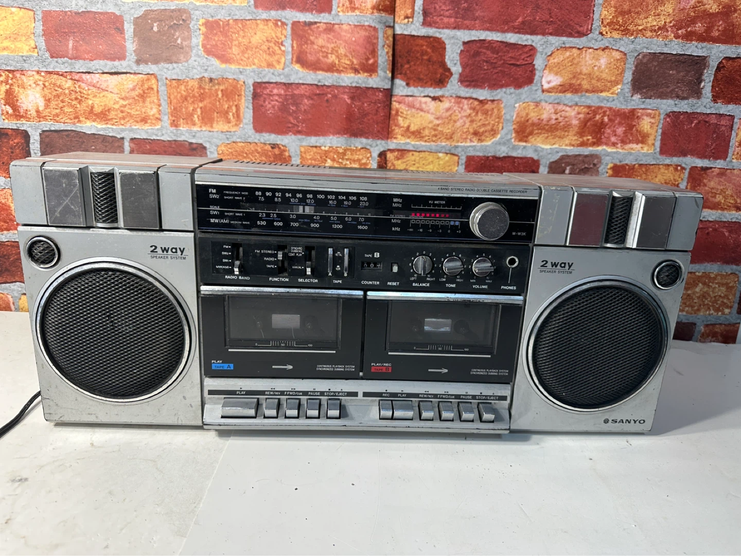 Sanyo M-W3K Radio Double Cassette Recorder
