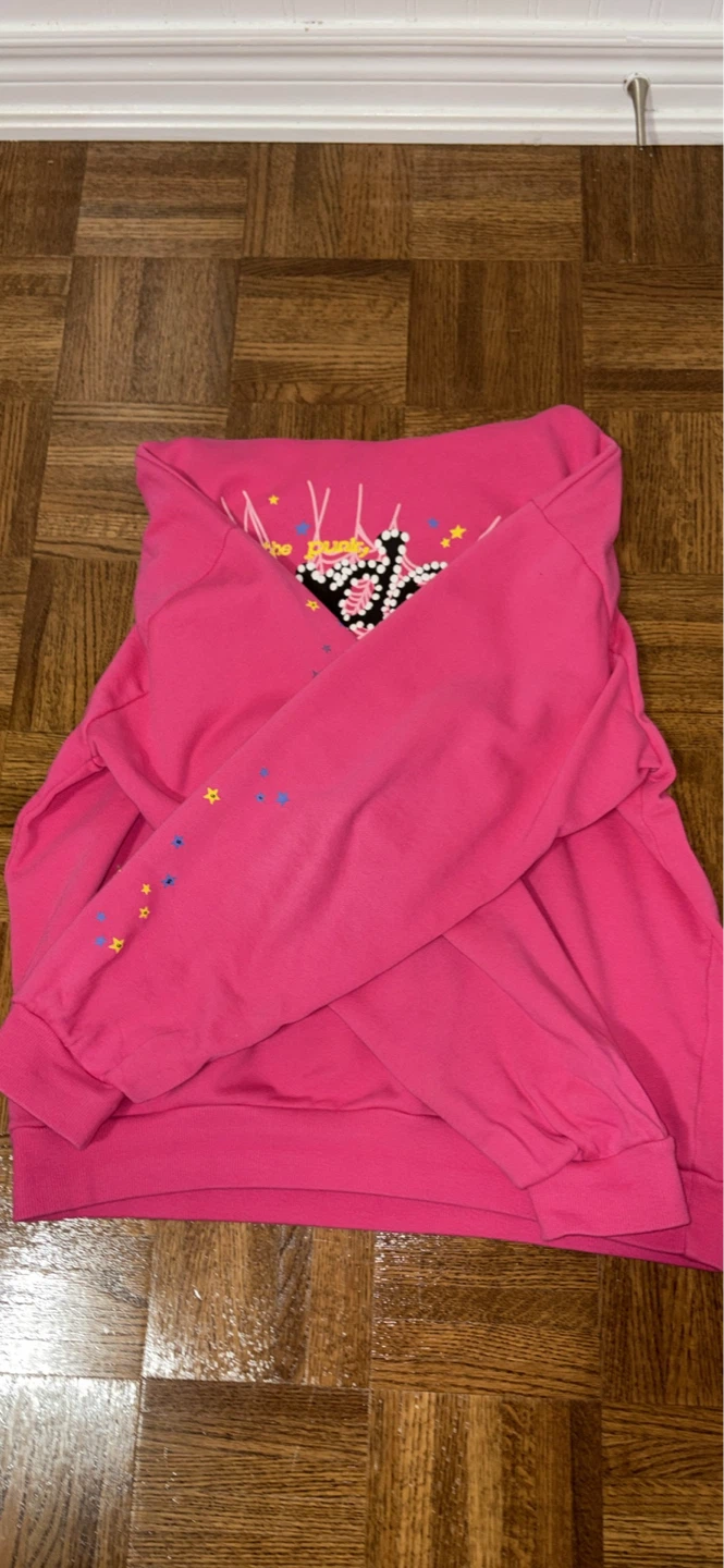 Pink Spiderweb Graphic Hoodie - photo 2