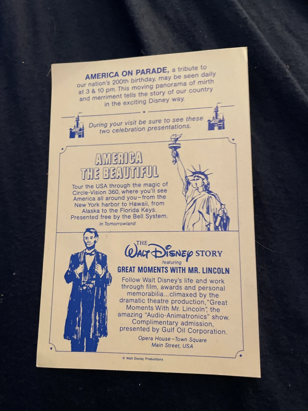Walt Disney Disneyland America on Parade Program - photo 2