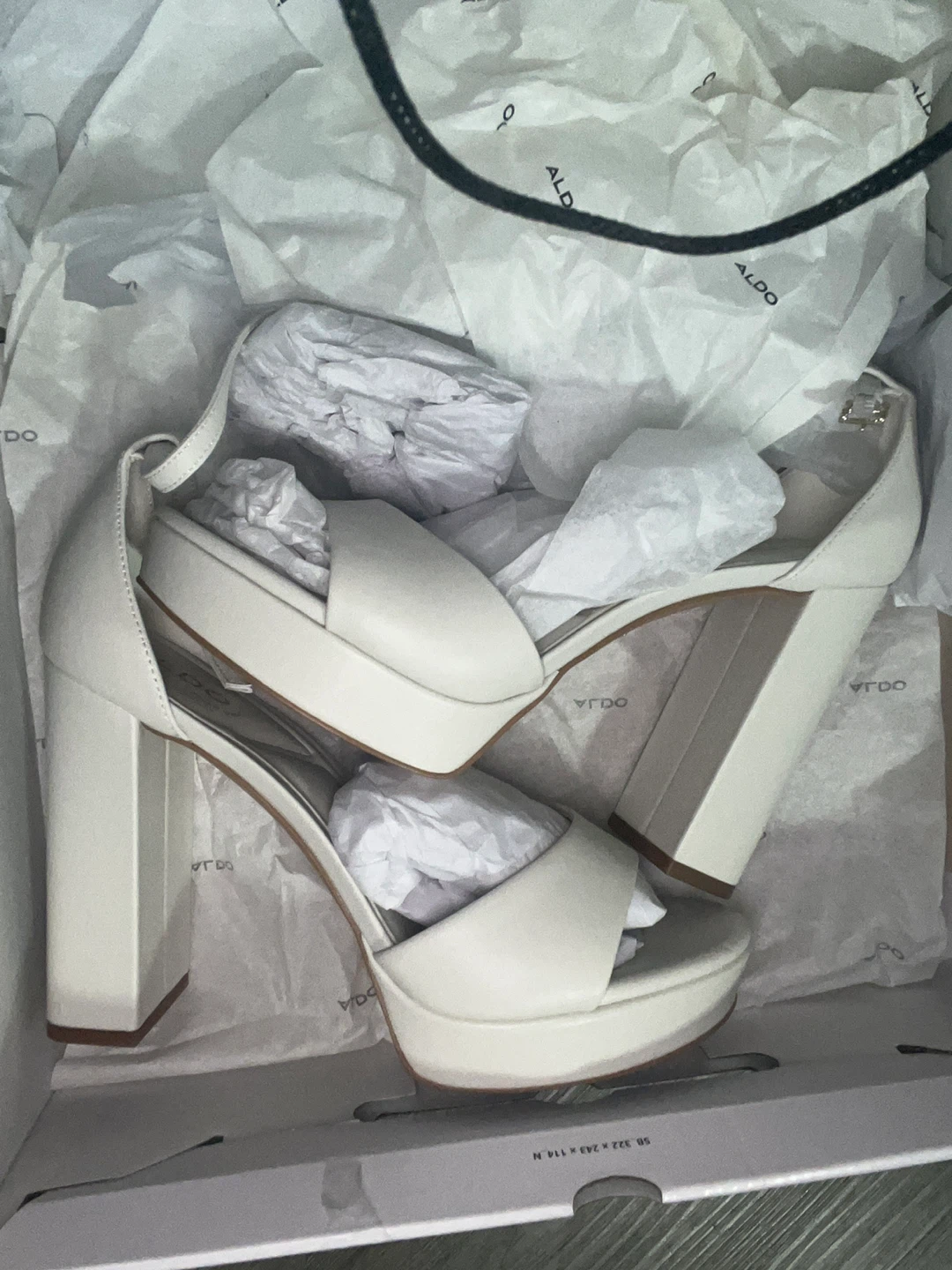 ALDO White Platform Block Heel Sandals