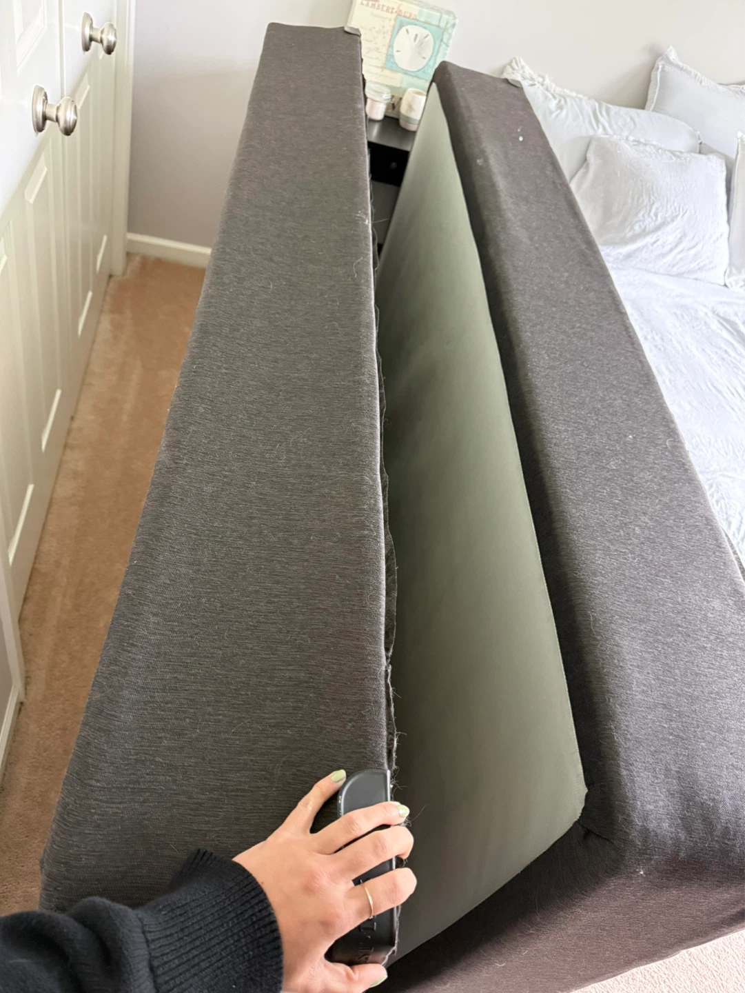 Tufted Wingback Headboard with Bed Frame and Box Spring - photo 3
