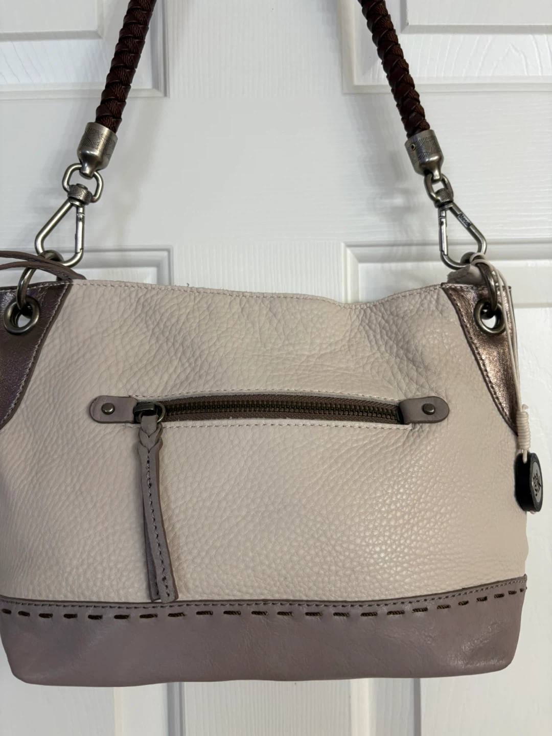The Sak Cream & Taupe Leather Hobo Shoulder Bag - photo 2