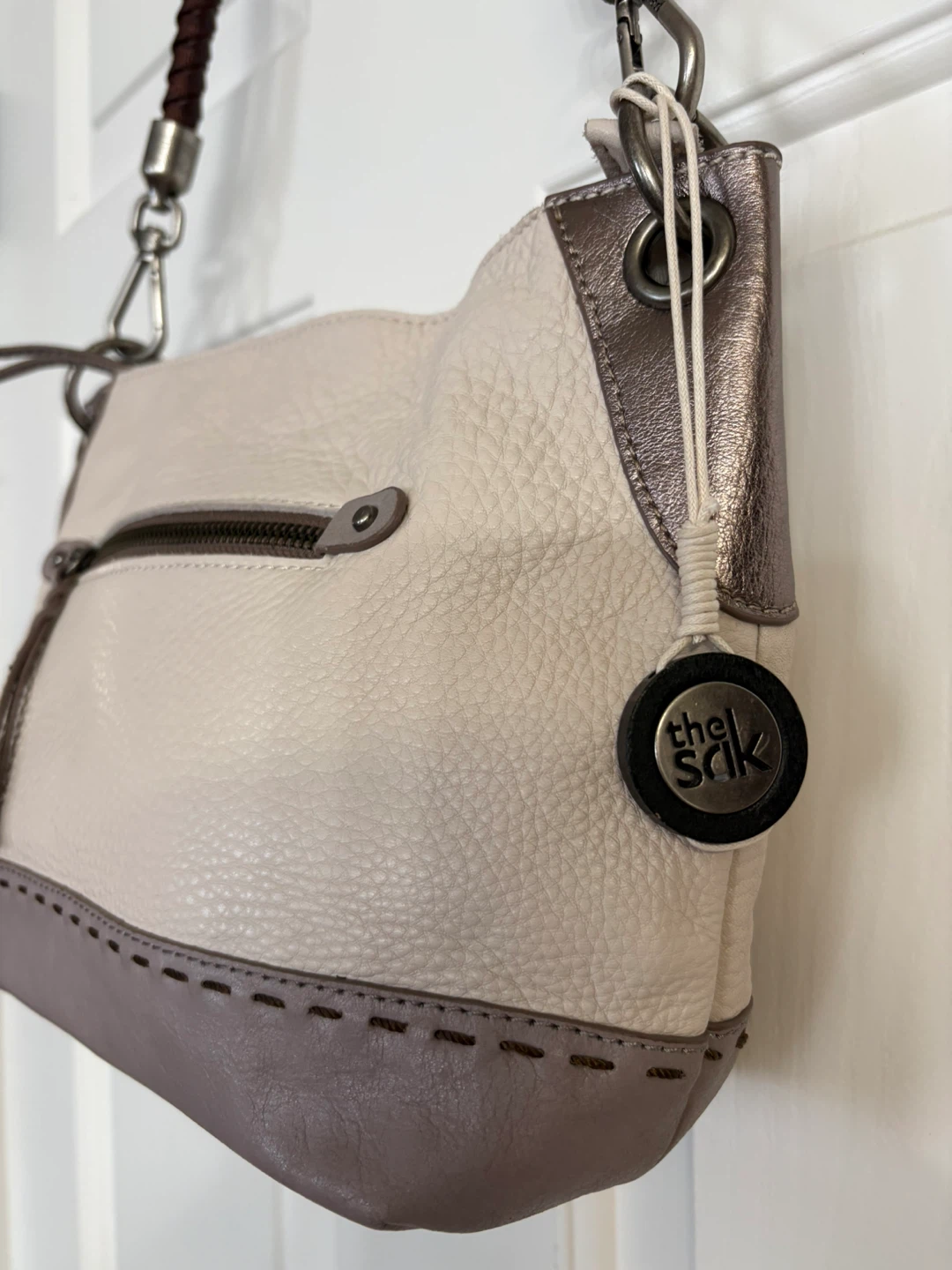 The Sak Cream & Taupe Leather Hobo Shoulder Bag - photo 3